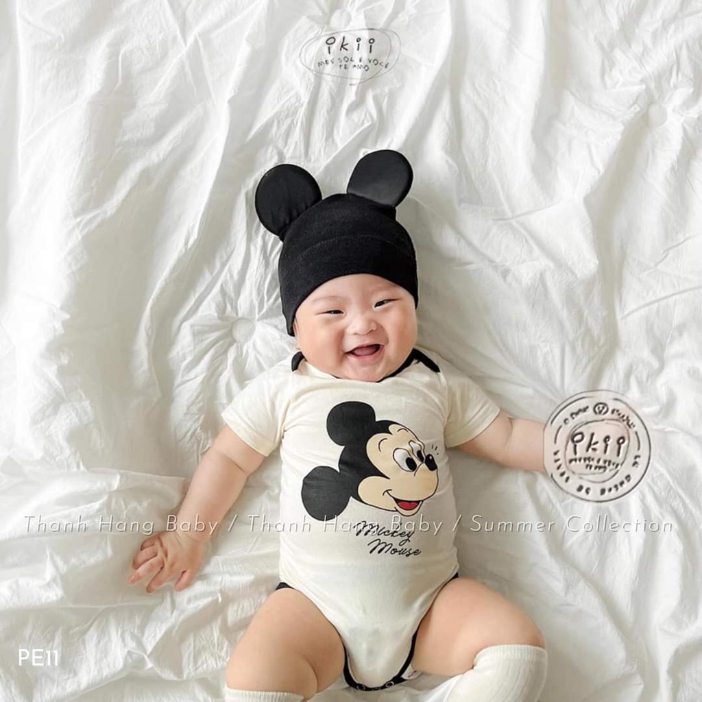 Body chip cộc tay thun lạnh mềm mát in hình MICKEY cho bé yêu