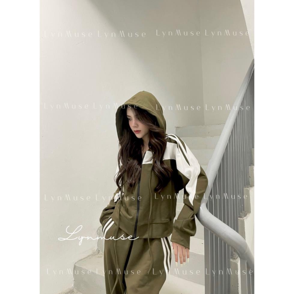 [ 𝐅𝐑𝐄𝐄 𝐒𝐇𝐈𝐏 ] SÉT BỘ THỂ THAO KHÓA MŨ PHỐI MÀU 3 SỌC XANH ĐEN