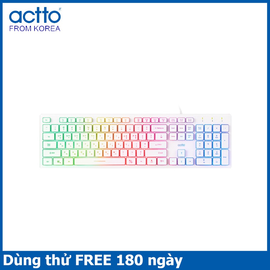 Bàn phím văn phòng đèn LED 7 màu - LED Keyboard Actto KBD-42 HÀNG NỘI ĐỊA HÀN QUỐC CHÍNH HÃNG | BigBuy360 - bigbuy360.vn