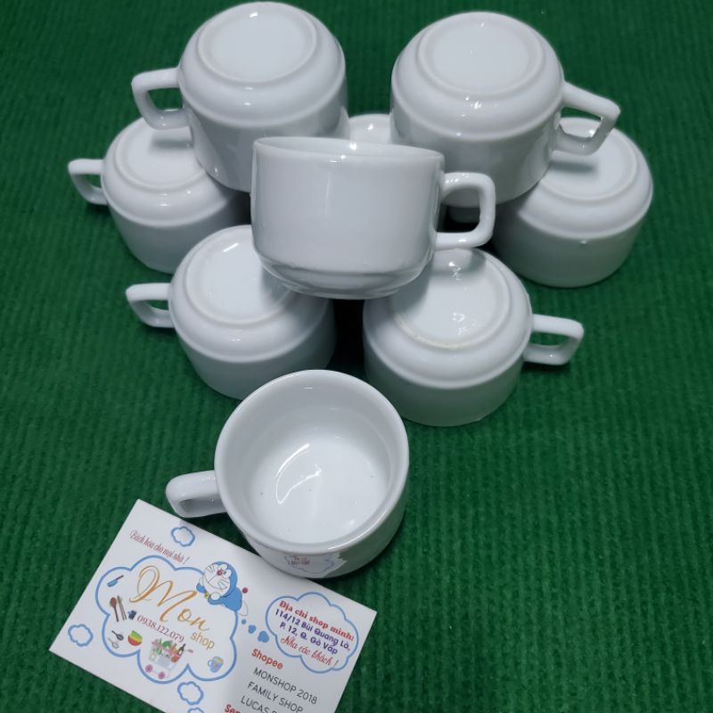 [TÁCH TRÀ ✨"NHỎ"✨Vuông Sứ Trắng Nhỏ 6*5cm <uống trà