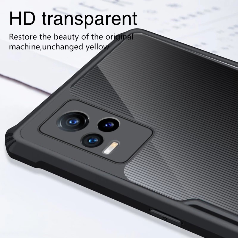 Ốp điện thoại trong suốt chống sốc kiểu dáng thời trang cho VIVO Y02s Y21 Y21s Y21t Y33s Y01 Y20 Y20i Y20s G Y15s Y15a Y17 Y15 Y12 Y76 5G Y31 Y51 Y30 Y50 Y19 Y91c Y91i Y1s Viền TPU, Lưng trong