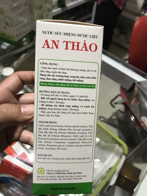 AN THẢO nước xúc miệng thảo dược