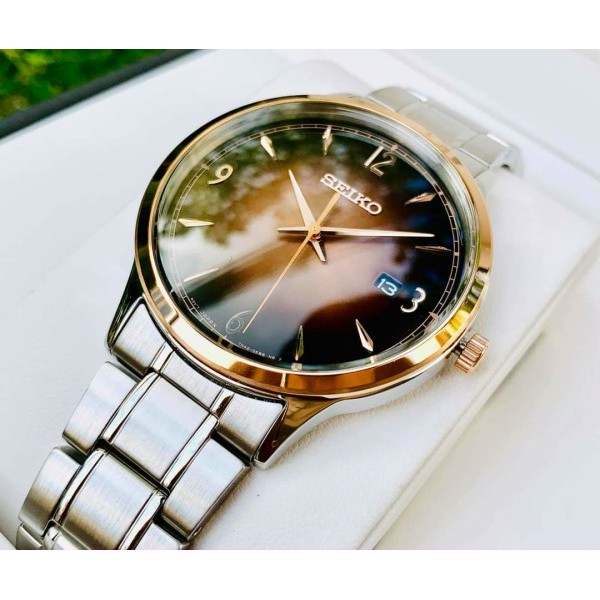 Đồng hồ đôi Seiko Regular SXDH02P1- SGEH90P1 dây thép, mặt kính Hardlex Crystal sang trọng tinh tế thanh lịch quý phái