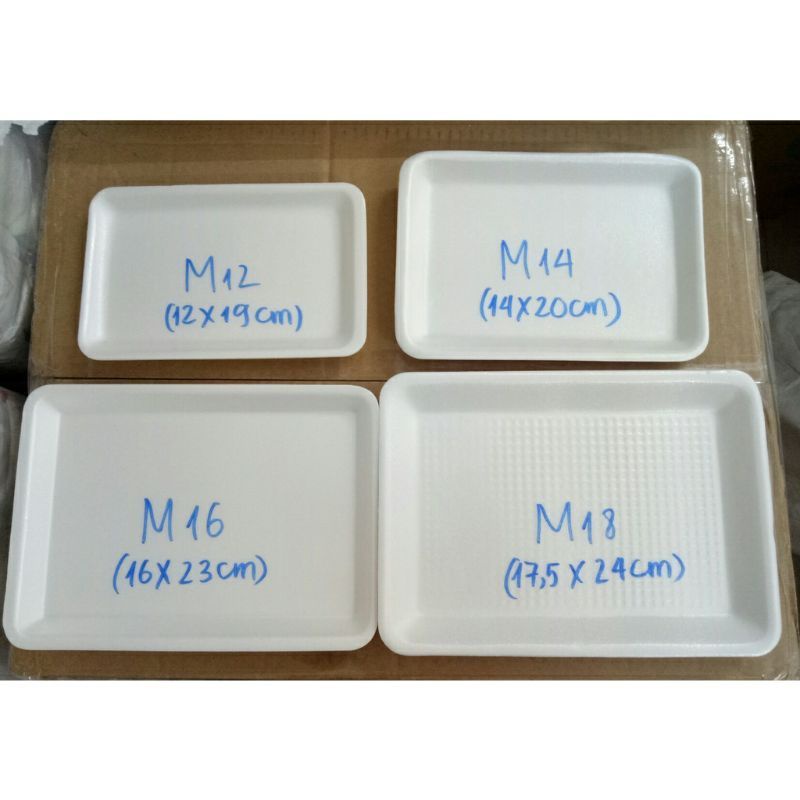 Khay xốp trắng đựng thực phâm, khay thực phẩm - BAO BÌ VUI