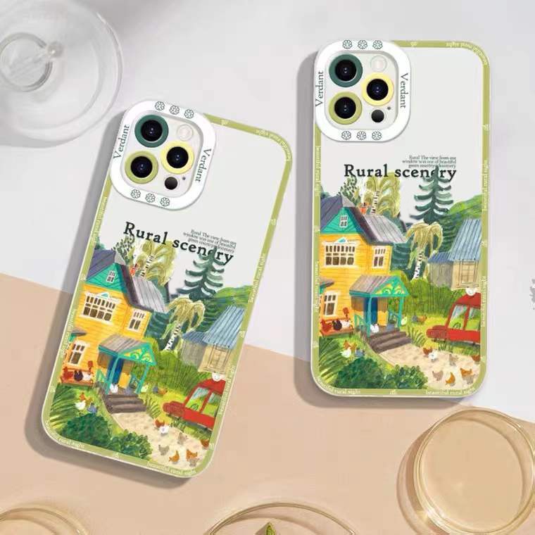 Ốp Điện Thoại Mềm In Hình Cây Cối Cho IPhone 14 13 13 11 Pro MAX mini 6S 7 8 Plus XR