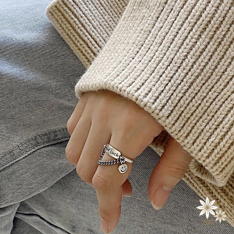 Bộ Nhẫn Cặp Đôi Hình Mặt Cười Có Thể Điều Chỉnh