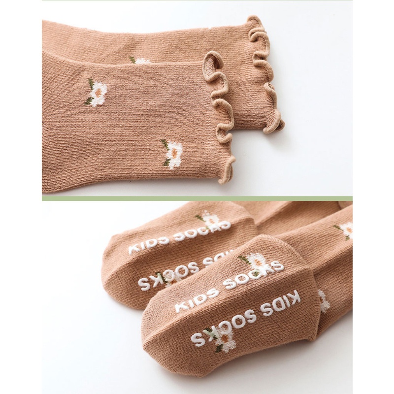 Vớ Cotton Mềm Chống Trượt In Họa Tiết Hoa Cho Bé Gái 0-5 Tuổi