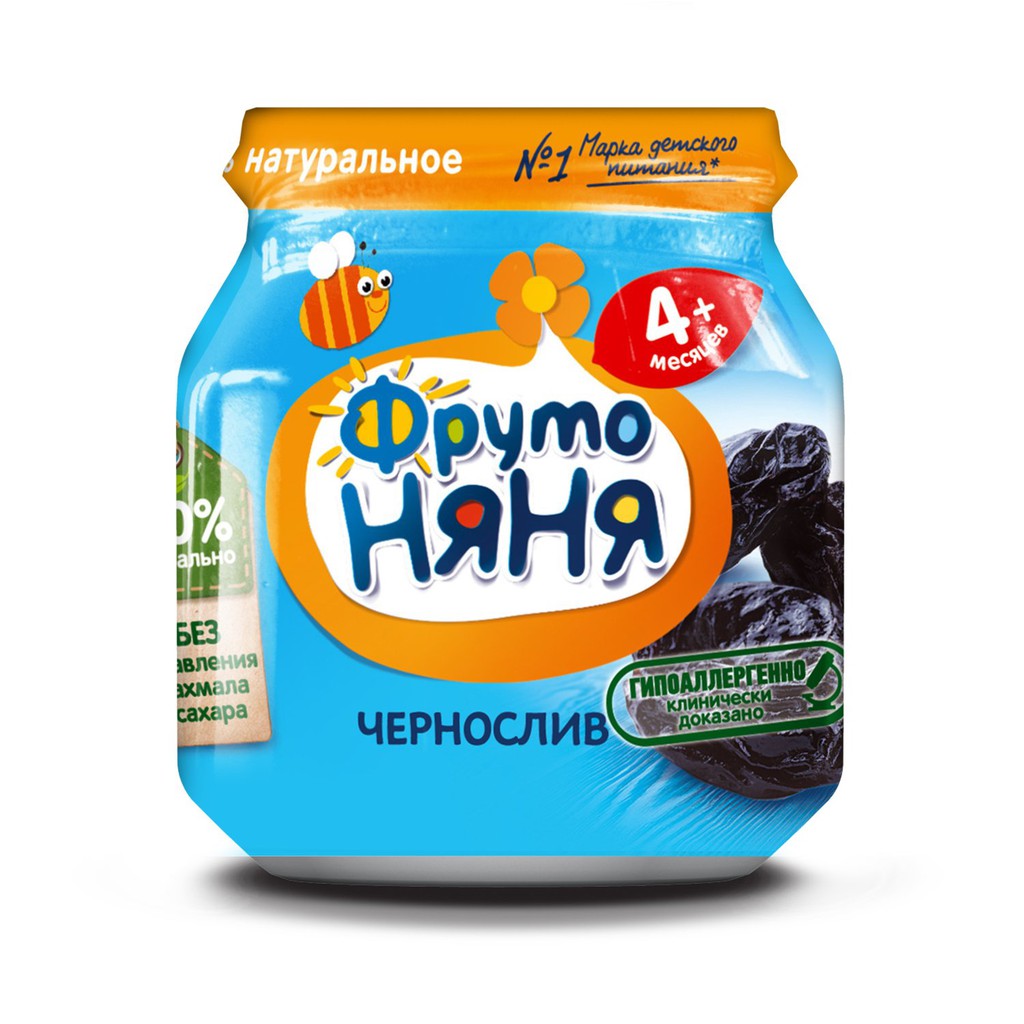 Mận đen nghiền Fruto cho bé 4m+ hũ 100gr (Nga)