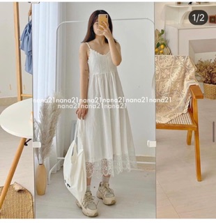 Đầm maxi hai dây viền ren🌊