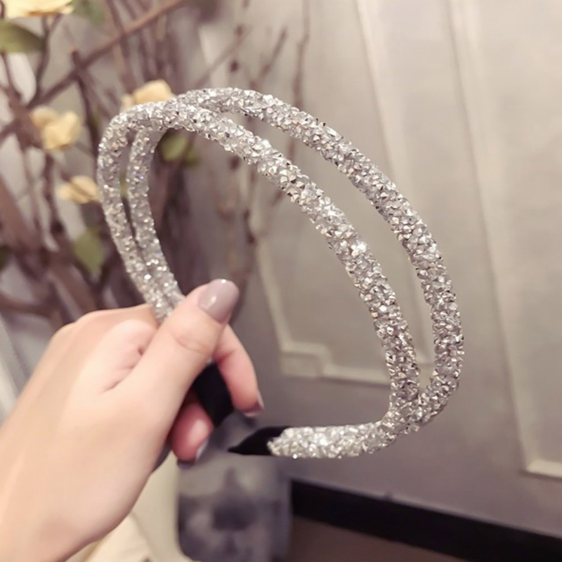 Băng Đô Cài Tóc Đính Đá Lấp Lánh Phong Cách Hàn Quốc Cho Nữ