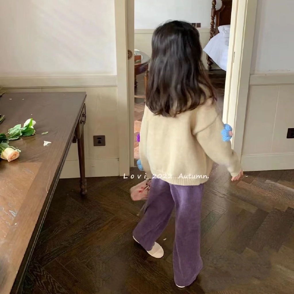 Áo Khoác Cardigan Dệt Kim Ba Chiều Tay Dài Phong Cách Hàn Quốc Ngọt Ngào Thời Trang Mùa Thu 2022 Mới Dành Cho Bé Gái TNRZ