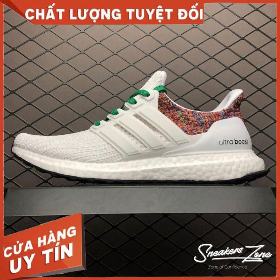 (FREE SHIP + HỘP + QUÀ) Giày thể thao ULTRA BOOST 4.0 multicolors trắng gót thổ cẩm siêu đẹp cho nam và nữ