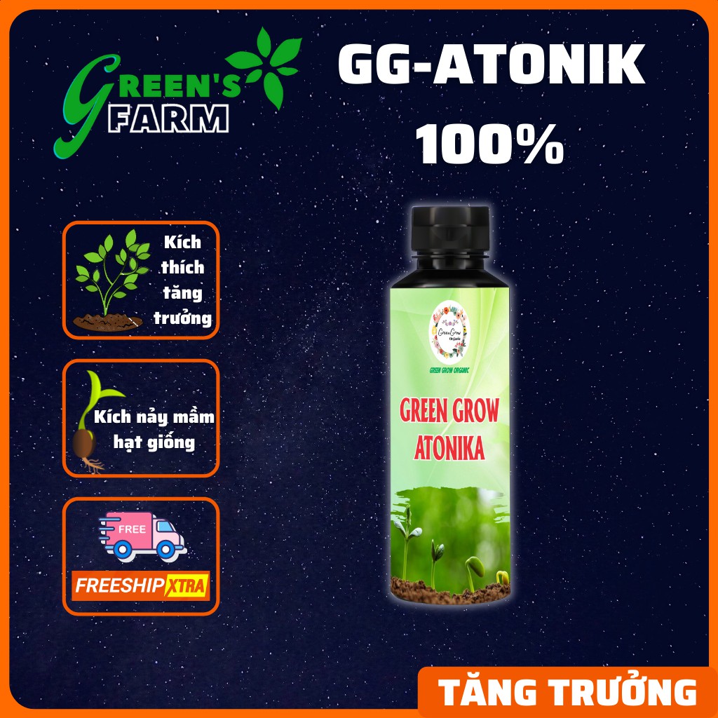 Phân bón lá Atonika 100ml Green Farm ngâm hạt giống kích nảy mầm kích thích sinh trưởng cho cây trồng MS100