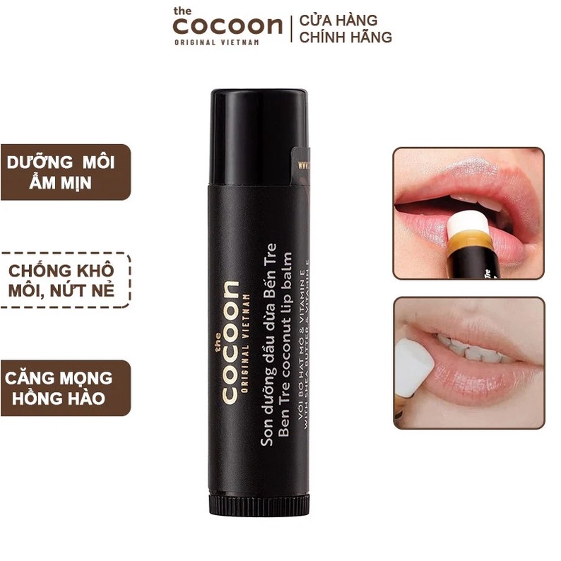 Son dưỡng môi dầu dừa bến tre giảm thâm không màu Cocoon Garin 5g chống khô môi