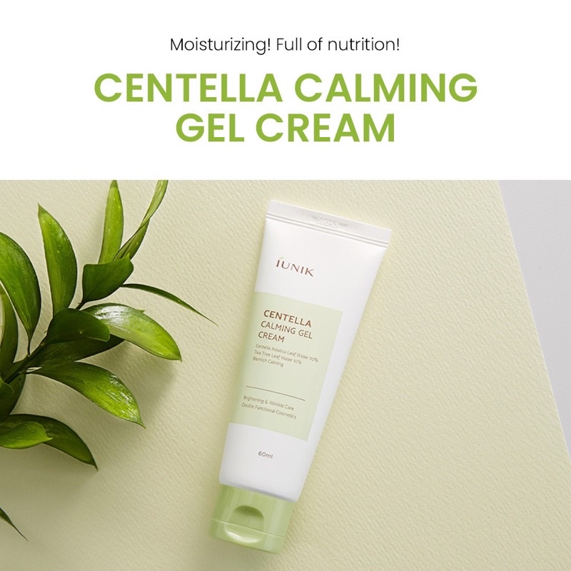 Kem dưỡng dạng gel rau má dành cho da mụn và nhạy cảm IUNIK Centella calming gel cream