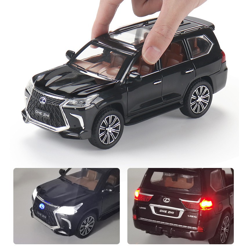 Xe Mô Hình Lexus LX570 CheZhi Tỉ Lệ 1:24 Chất Liệu Hợp Kim, Có Đèn Và Âm Thanh