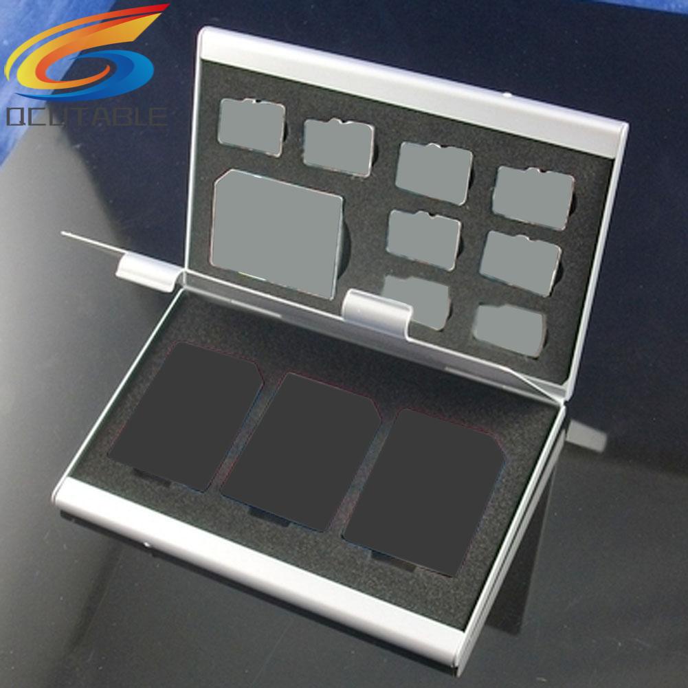 Hộp Đựng Bảo Vệ Thẻ Nhớ Micro SD TF MMC Bằng Kim Loại Nhôm Giá Đỡ