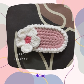 Kẹp tóc hình hoa len handmade mẫu 1