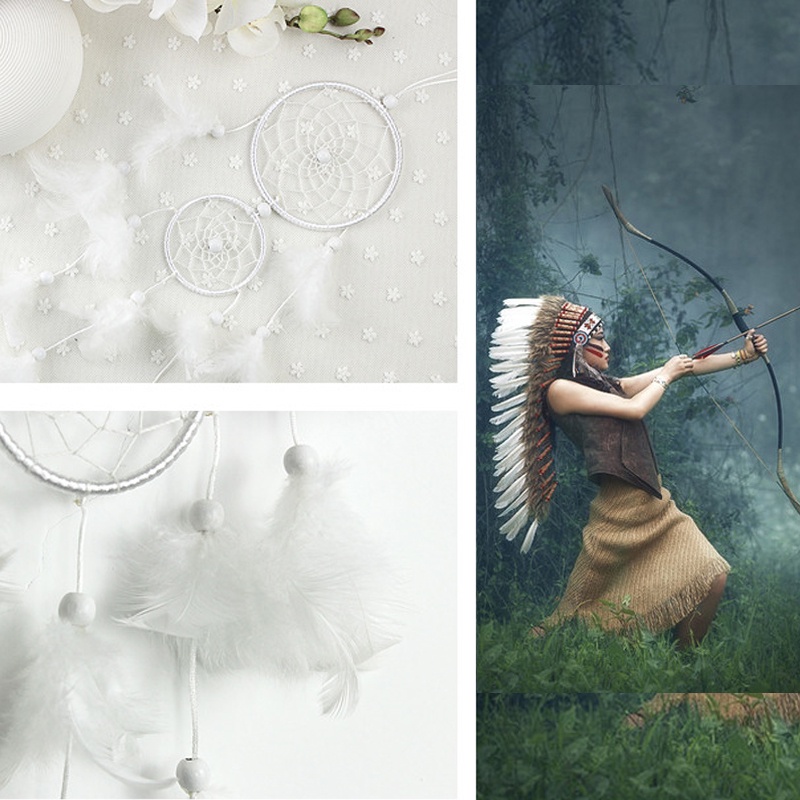 Bùa Đuổi Bắt Giấc Mơ Dream Catcher Có Đèn Led Treo Tường Trang Trí