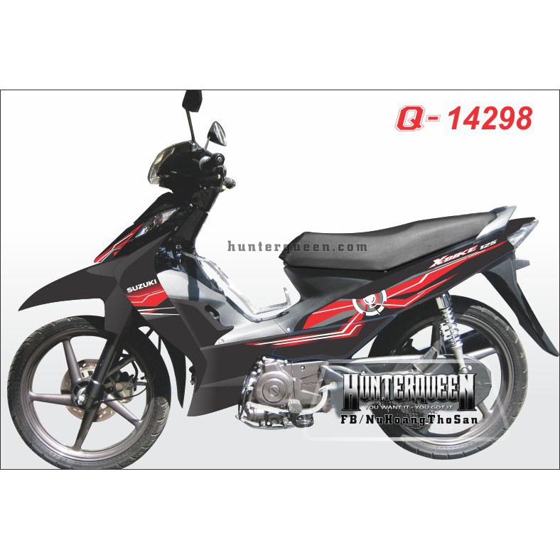 Tem chế X Bike đen đỏ. Thay đổi màu sắc và chi tiết theo yêu cầu. Sắc nét, bền màu