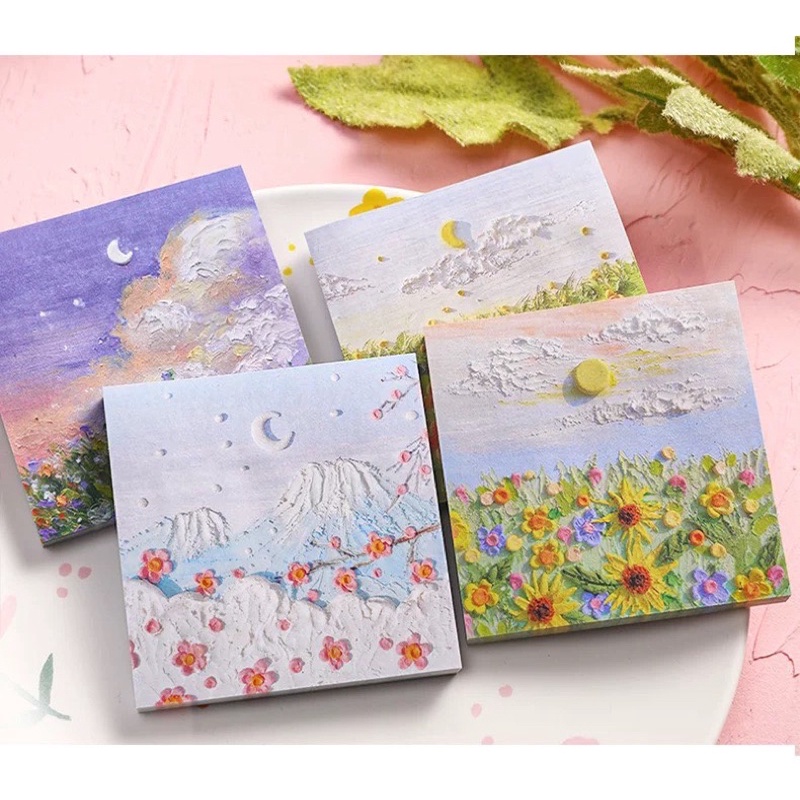 TẬP GIẤY NOTE 3D PHONG CẢNH BỐN MÙA 8*8cm