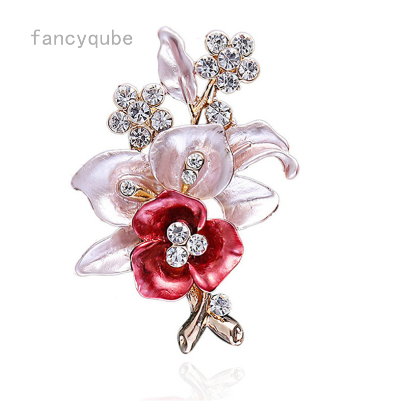 Trâm Cài Áo Hình Hoa Đính Pha Lê Phong Cách Vintage