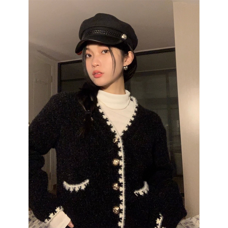 Áo cadigan nữ, áo dệt kim tay dài dáng ngắn phong cách sang chảnh | BigBuy360 - bigbuy360.vn