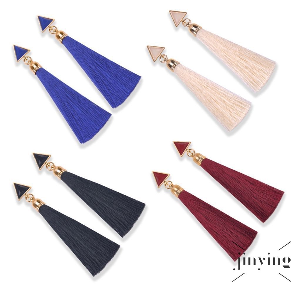 GETNOIVAS Hoa tai dáng dài phối tua rua phong cách vintage cho nữ