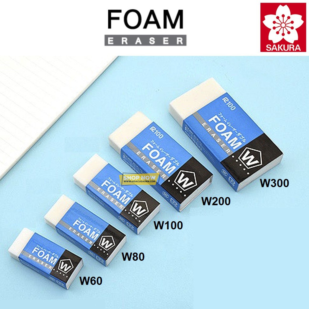 [DA ĐEN] Gôm Tẩy SAKURA Foam XRFW Nhiều Size