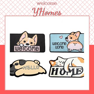 Thảm lau chân nhà tắm hình thú, chó Corgi dễ thương đáng yêu 3D chống trơn trượt - Thảm chùi chân cửa ra vào 40x60CM