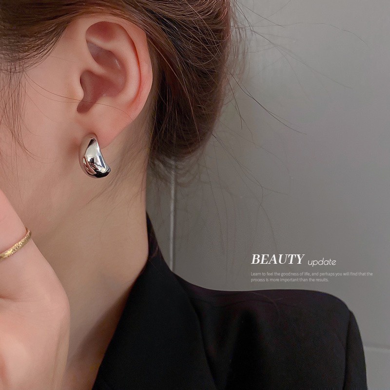 Bông Tai Hoa Tai Bạc 925 Không Gỉ Hình Giọt Nước Và Nhựa Arcylic Nghệ Thuật Trending B3