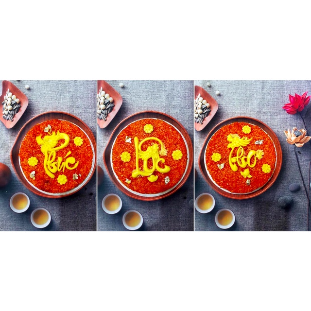Bộ khuôn xôi tròn chữ PHÚC LỘC THỌ sắc nét -Như Trang Plaza