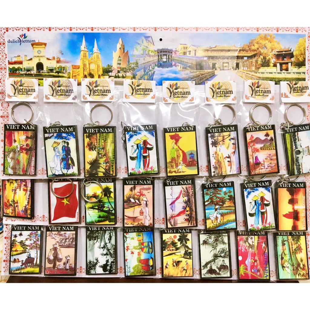 Móc khóa phong cảnh Việt Nam - 08 móc hình chữ nhật