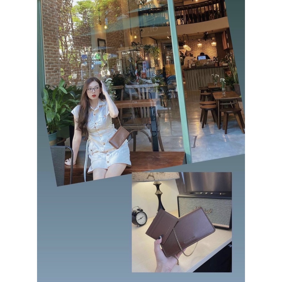 Túi Xách Nữ [FullBox] Clutch Nữ Da Trơn Kèm Ví Card Holder