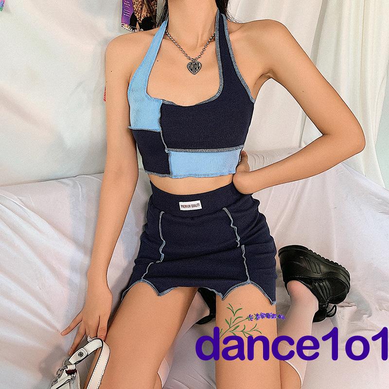 Set Áo Lửng 2 Dây + Chân Váy Ngắn Quyến Rũ Cho Nữ