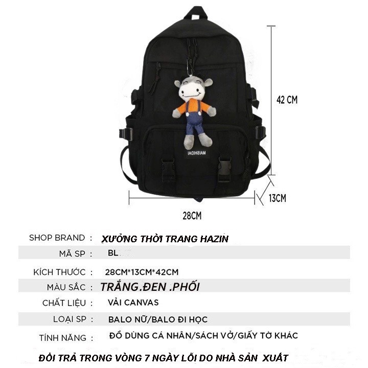 Balo nam nữ, Balo du lịch vải dù ulzzang đi học thời trang chống nước nhiều ngăn đựng laptop cao cấp Hàn Quốc