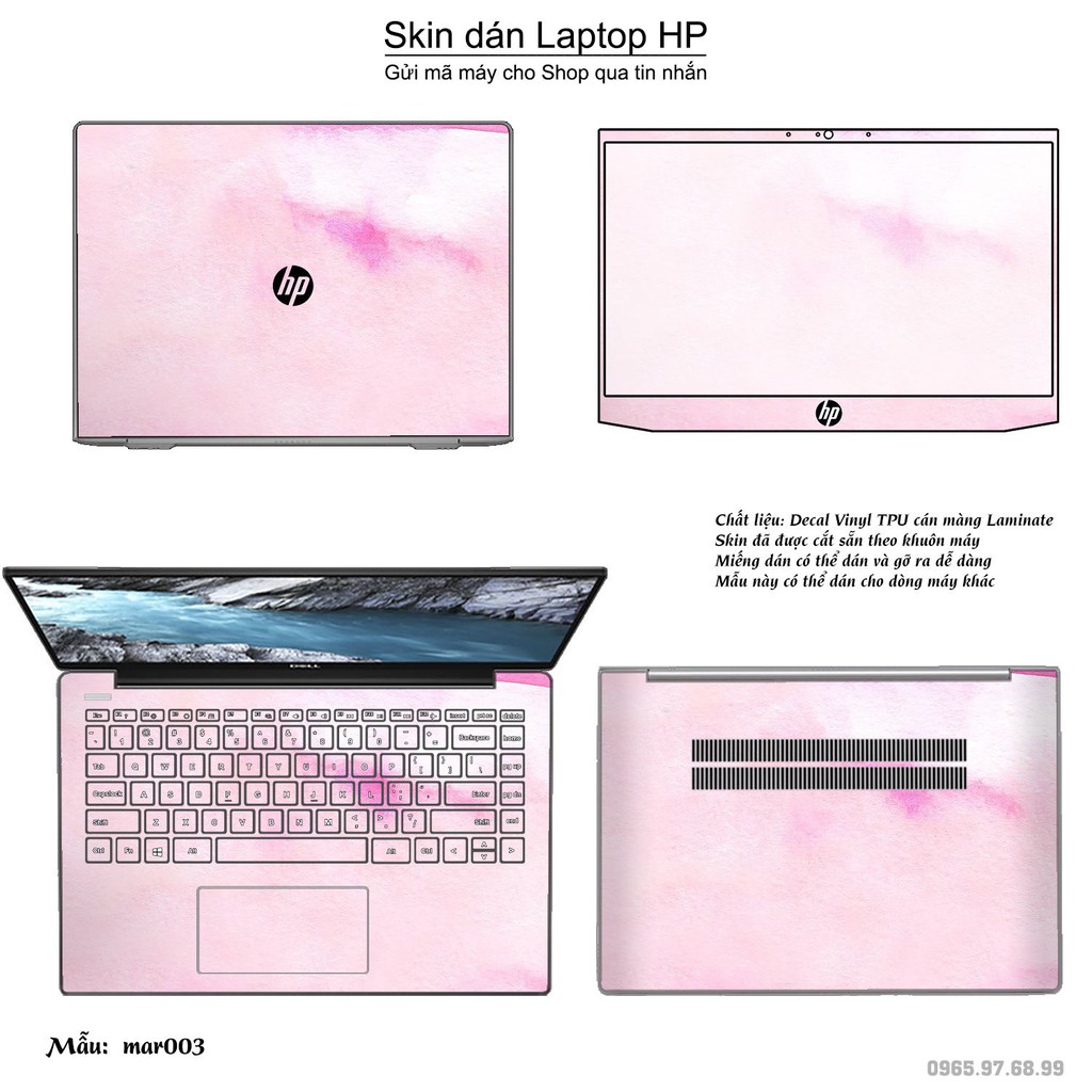 Skin dán Laptop HP in hình vân Marble (inbox mã máy cho Shop)