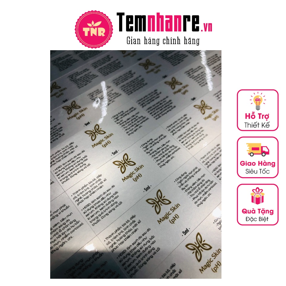 In tem nhãn 7 màu Temnhanre.vn thiết kế cắt bế theo yêu cầu