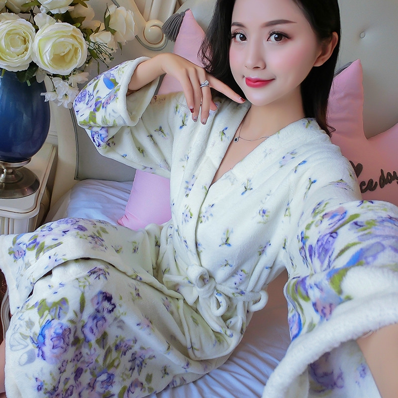 Áo Choàng Tắm Dài Tay Bằng Lông Cừu Thời Trang Dành Cho Nữ | BigBuy360 - bigbuy360.vn