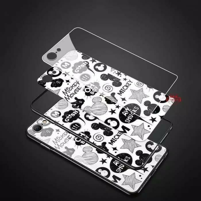 Ốp Điện Thoại Mặt Kính Họa Tiết Chuột Mickey 2 Cho Xiaomi Redmi 4a / 4x / Note 4 / Note 4x / 5 / 5a Premium