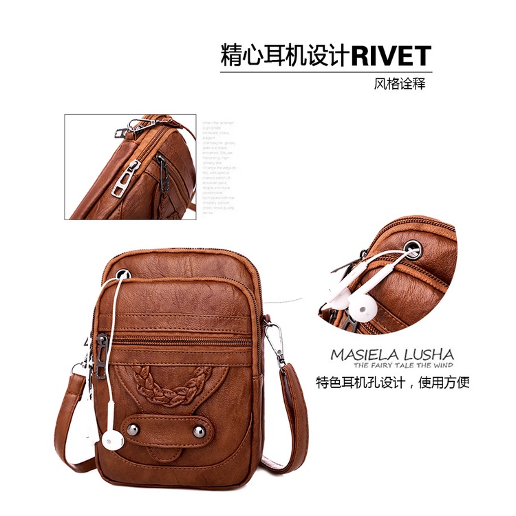 Túi Đeo Chéo Da Mềm Phong Cách Retro Thời Trang Cho Nữ