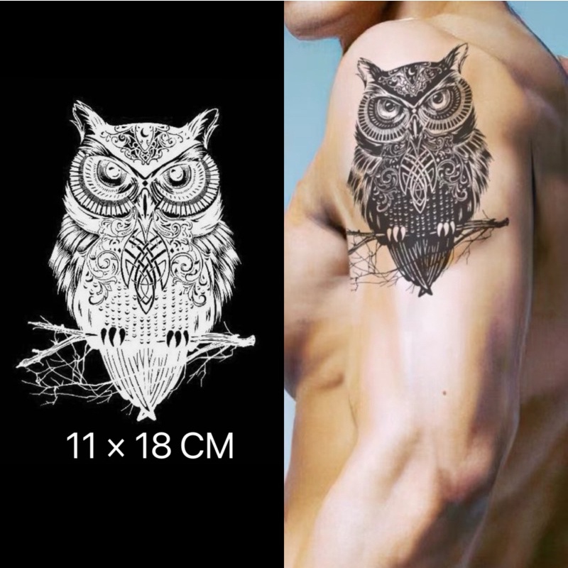 Miếng Dán Hình Xăm Giả Hình Cú Đêm 2 Tuần Bán Vĩnh Cửu D077