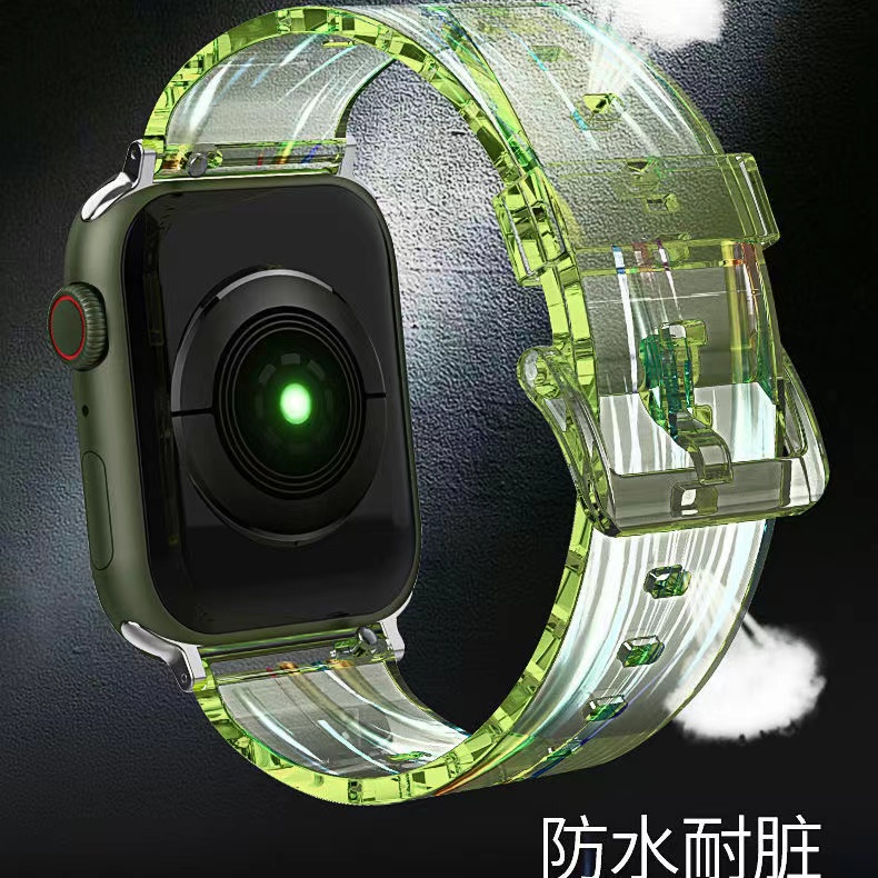 Dây Đeo Đồng Hồ Bằng Silicon Mềm Lấp Lánh 45mm 41mm 44mm 40mm42mm38mm Cho iWatch Series 7 6 5 4 3 2 1