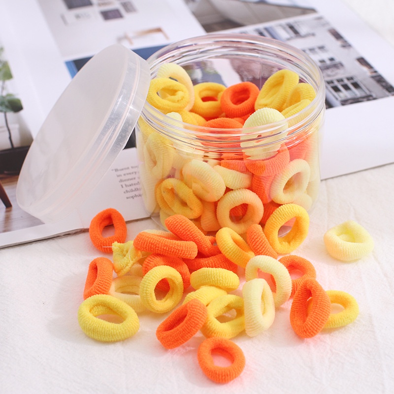 Set 100 Dây Cột Tóc Đuôi Ngựa Co Giãn Nhiều Màu Sắc Dành Cho Bé Gái