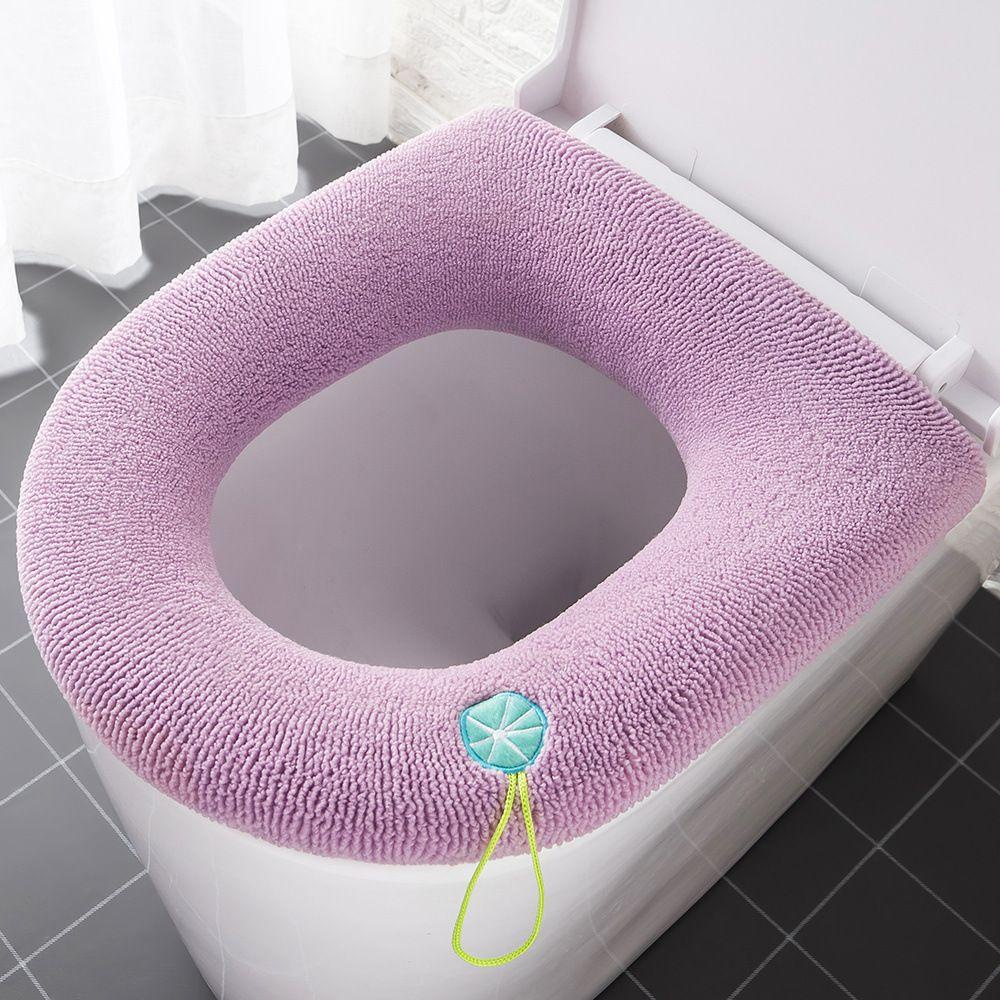 HARRIETT 1 Miếng Lót Bồn Cầu Mềm Mại Màu Trơn Giữ Ấm Tiện Dụng