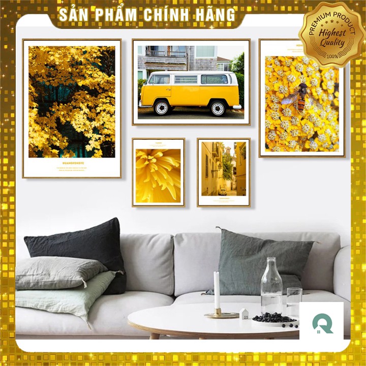 🔥Hot Deal🔥 Bộ Tranh Canvas Cao Cấp Sắc Vàng Cuộc Sống Trang Trí Tường CV-167