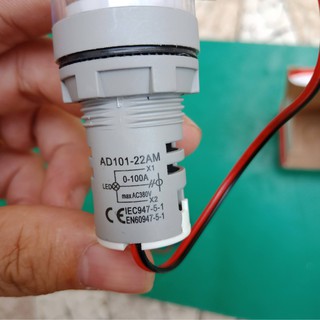 Đèn LED báo Ampere dòng điện 100A, phi 22 mm