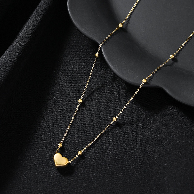 Dây chuyền MAYEBE LAVEND bằng thép titan mạ vàng 18K mặt hình trái tim sang trọng dành cho nữ