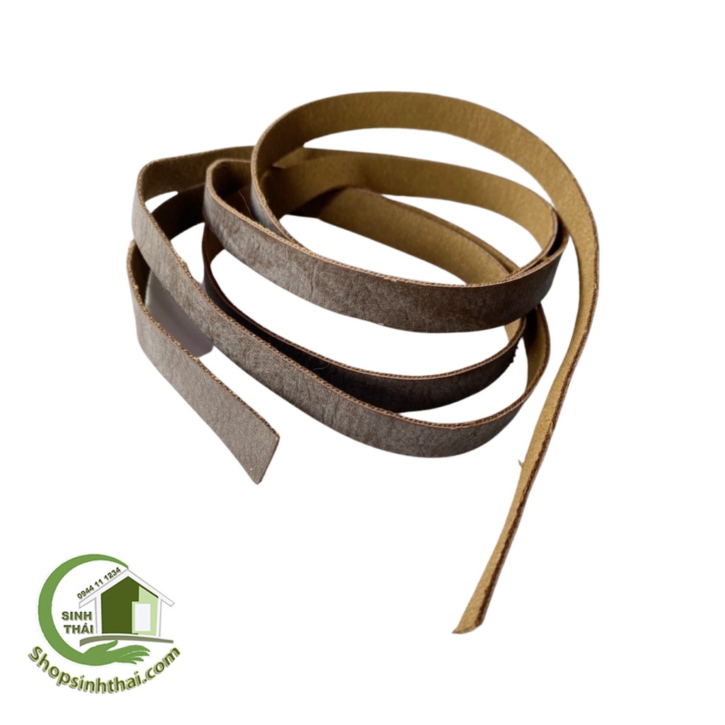 Dây da PU làm thắt lưng, túi xách màu nâu dài 175cm x bản rộng 1,5cm