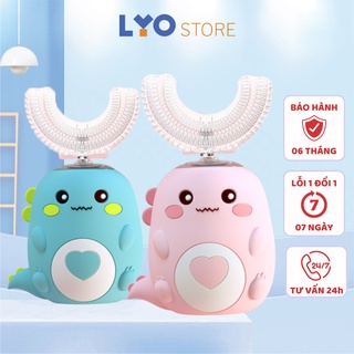 Bàn chải đánh răng điện cho bé POPPY, Bàn chải răng điện chữ U silicon cao cấp cho bé từ 2 tuổi - Bảo hành 3 tháng